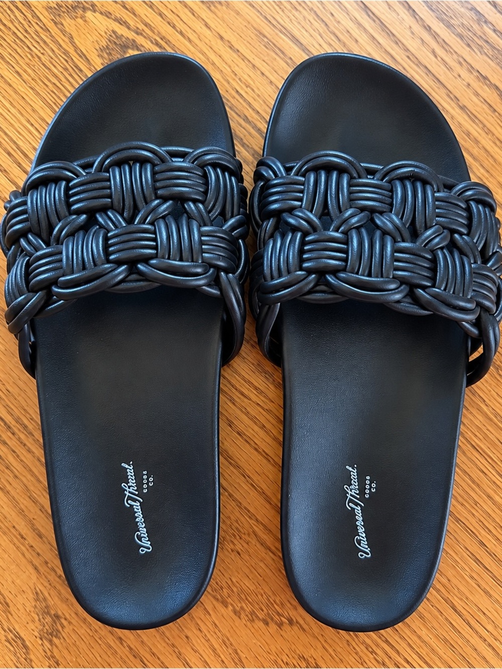 Universal Thread Braided Black Slide Sandals
